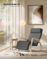 SONGMICS Schaukelstuhl grau braun Stoff 67,0 x 121,5 x 84,0 cm, 1 St.