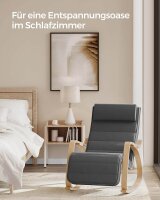 SONGMICS Schaukelstuhl grau braun Stoff 67,0 x 121,5 x 84,0 cm, 1 St.