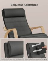 SONGMICS Schaukelstuhl grau braun Stoff 67,0 x 121,5 x 84,0 cm, 1 St.