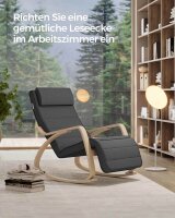SONGMICS Schaukelstuhl grau braun Stoff 67,0 x 121,5 x 84,0 cm, 1 St.