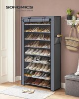 SONGMICS Schuhregal grau 88,0 x 28,0 x 160,0 cm, 1 St.