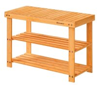 SONGMICS Schuhbank LBS04N natur Holz 70,1 cm