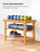 SONGMICS Schuhbank LBS04N natur Holz 70,1 cm