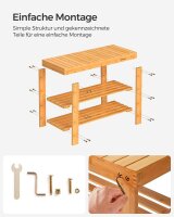 SONGMICS Schuhbank LBS04N natur Holz 70,1 cm