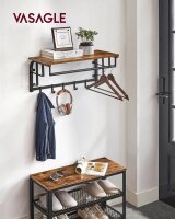 VASAGLE Wandgarderobe LCR12BX braun Metall 5 Haken 66,0 x...