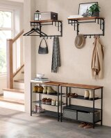 VASAGLE Wandgarderobe LCR12BX braun Metall 5 Haken 66,0 x 27,0 cm, 1 St.
