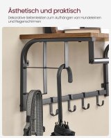 VASAGLE Wandgarderobe LCR12BX braun Metall 5 Haken 66,0 x 27,0 cm, 1 St.