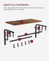 VASAGLE Wandgarderobe LCR12BX braun Metall 5 Haken 66,0 x 27,0 cm, 1 St.