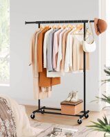 SONGMICS Rollgarderobe schwarz Metall 92,0 - 132,0 x 160,0 cm, 1 St.
