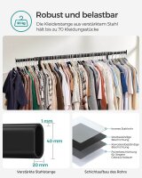 SONGMICS Rollgarderobe schwarz Metall 92,0 - 132,0 x 160,0 cm, 1 St.