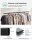 SONGMICS Rollgarderobe schwarz Metall 92,0 - 132,0 x 160,0 cm, 1 St.