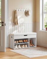 VASAGLE Schuhbank LHS30W weiß Holz 80,0 cm