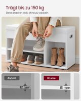 VASAGLE Schuhbank LHS30W weiß Holz 80,0 cm