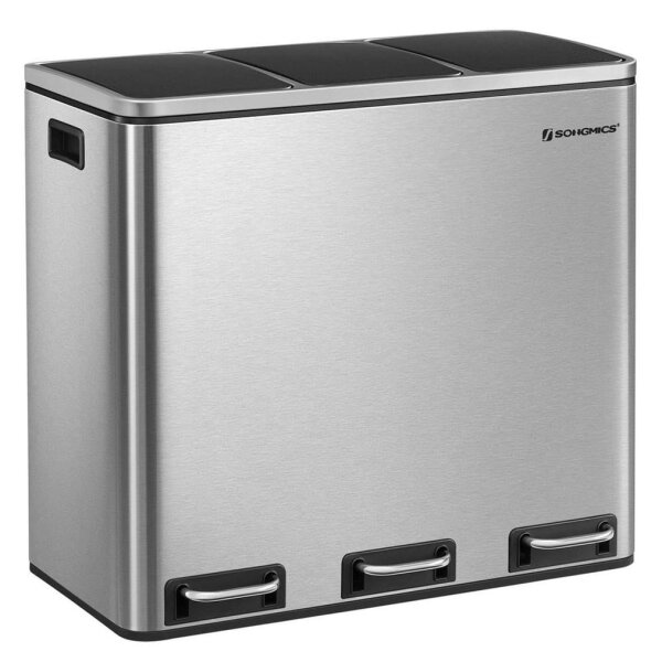 SONGMICS Mülltrenner 3x 18,0 l silber, 1 St.