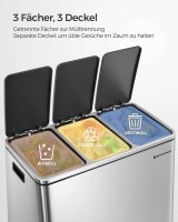 SONGMICS Mülltrenner 3x 18,0 l silber, 1 St.