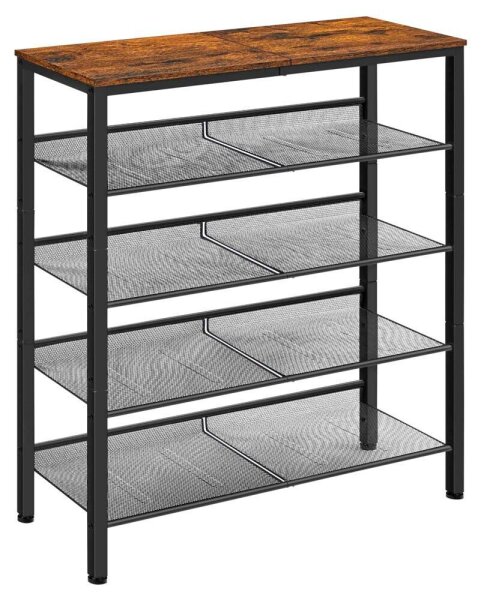 VASAGLE Schuhregal braun, schwarz 75,0 x 28,0 x 93,0 cm, 1 St.