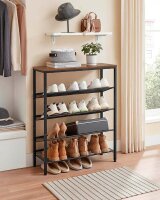 VASAGLE Schuhregal braun, schwarz 75,0 x 28,0 x 93,0 cm, 1 St.