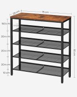 VASAGLE Schuhregal braun, schwarz 75,0 x 28,0 x 93,0 cm, 1 St.