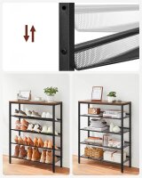 VASAGLE Schuhregal braun, schwarz 75,0 x 28,0 x 93,0 cm, 1 St.