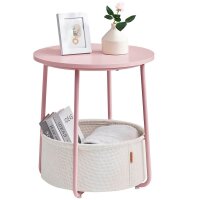 VASAGLE Beistelltisch rund Spanplatte rosa 45,0 x 45,0 x...