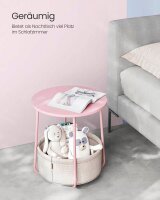 VASAGLE Beistelltisch rund Spanplatte rosa 45,0 x 45,0 x 50,0 cm, 1 St.