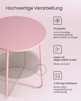 VASAGLE Beistelltisch rund Spanplatte rosa 45,0 x 45,0 x 50,0 cm, 1 St.