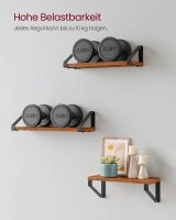 VASAGLE Wandregale-Set braun, schwarz 30,0 / 35,0 / 40,0 x 12,0 x 11,0 cm, 1 St.