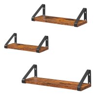 VASAGLE Wandregale-Set braun, schwarz 30,0 / 35,0 / 40,0 x 12,0 x 11,0 cm, 1 St.