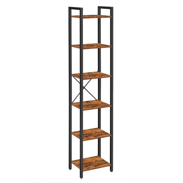 VASAGLE Bücherregal braun, schwarz 40,0 x 30,0 x 187,5 cm, 1 St.
