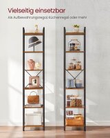 VASAGLE Bücherregal braun, schwarz 40,0 x 30,0 x 187,5 cm, 1 St.