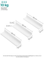 SONGMICS Wandregale weiß 38,0 x 10,0 x 2,0/5,0 cm, 1 St.