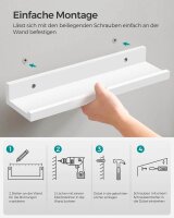 SONGMICS Wandregale weiß 38,0 x 10,0 x 2,0/5,0 cm, 1 St.