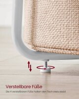 VASAGLE Beistelltisch rund Spanplatte weiß 45,0 x 45,0 x 50,0 cm, 1 St.