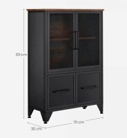 VASAGLE Sideboard, LSC053B01 braun 70,0 x 30,0 x 101,0 cm, 1 St.