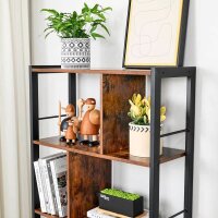 VASAGLE Bücherregal braun, schwarz 74,0 x 30,0 x 154,5 cm, 1 St.