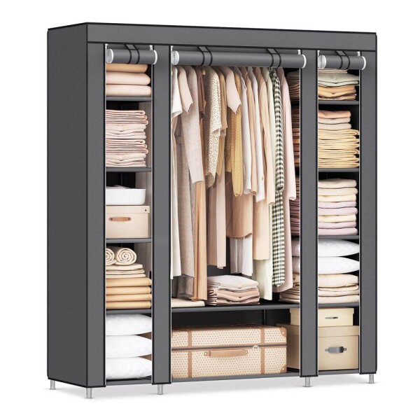 SONGMICS Stoffschrank, LSF03G grau 150,0 x 45,0 x 175,0 cm, 1 St.