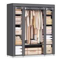 SONGMICS Stoffschrank, LSF03G grau 150,0 x 45,0 x 175,0...