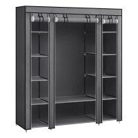 SONGMICS Stoffschrank, LSF03G grau 150,0 x 45,0 x 175,0...