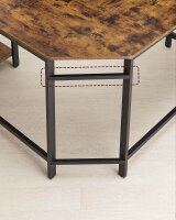 VASAGLE Schreibtisch braun L-Form, 8-Fuß-Gestell schwarz 88,0 / 138,0 x 49,0 cm