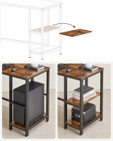 VASAGLE Schreibtisch braun L-Form, 8-Fuß-Gestell schwarz 88,0 / 138,0 x 49,0 cm