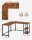 VASAGLE Schreibtisch braun L-Form, 8-Fuß-Gestell schwarz 88,0 / 138,0 x 49,0 cm