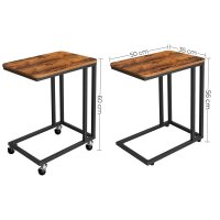 VASAGLE Servierwagen braun 50,0 x 35,0 x 56,0 / 60,0 cm