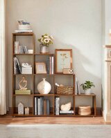 VASAGLE Bücherregal braun 129,5 x 29,0 x 129,5 cm, 1...