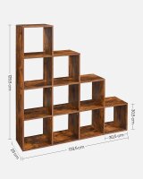 VASAGLE Bücherregal braun 129,5 x 29,0 x 129,5 cm, 1 St.