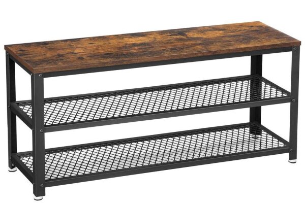 VASAGLE Sitzbank LBS078B01 braun, schwarz Holz 100,0 cm
