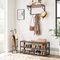 VASAGLE Sitzbank LBS078B01 braun, schwarz Holz 100,0 cm
