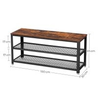 VASAGLE Sitzbank LBS078B01 braun, schwarz Holz 100,0 cm
