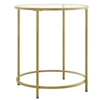 VASAGLE Beistelltisch rund Glas gold 50,0 x 50,0 x 55,0...