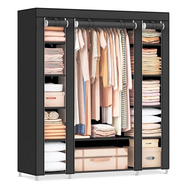 SONGMICS Stoffschrank, LSF03H schwarz 150,0 x 45,0 x 175,0 cm, 1 St.