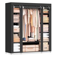 SONGMICS Stoffschrank, LSF03H schwarz 150,0 x 45,0 x...